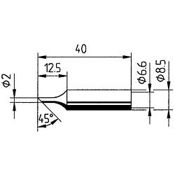 Foto van Ersa 0832fdlf soldeerpunt schuin grootte soldeerpunt 2 mm inhoud: 1 stuk(s)