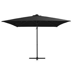 Foto van The living store hangende parasol - led-verlichting - uv-beschermend - 250x250x247 cm - zwart