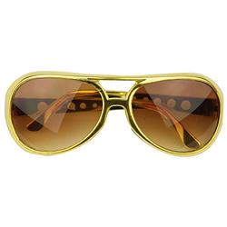 Foto van Elvis model verkleed zonnebril goud - verkleedbrillen