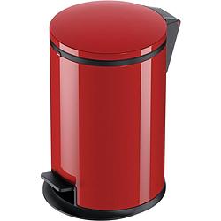 Foto van Hailo pure m 0517-040 afvalbak 12 l plaatstaal (ø x h) 263 mm x 435 mm rood voetpedaal 1 stuk(s)