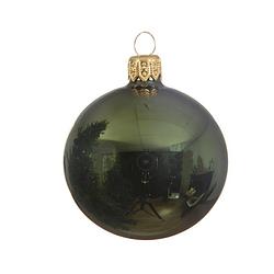 Foto van Kerstbal glas d7 cm dennengroen 6st kerst