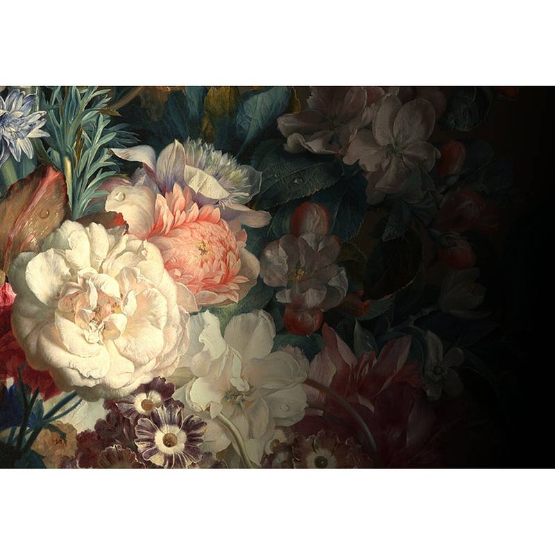 Foto van Inductiebeschermer - flowers - 76x52 cm