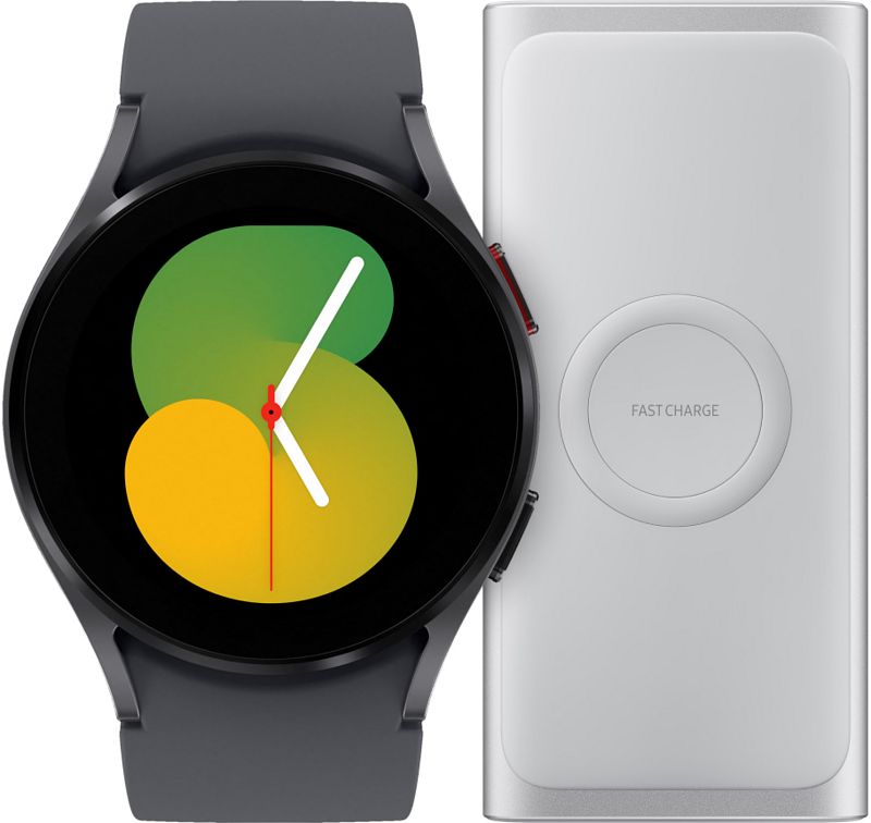 Foto van Samsung galaxy watch5 zwart 40mm + battery pack draadloze powerbank 10.000 mah