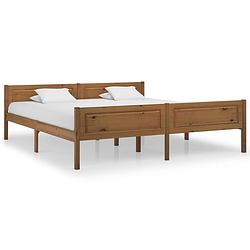 Foto van Vidaxl bedframe massief grenenhout honingbruin 180x200 cm