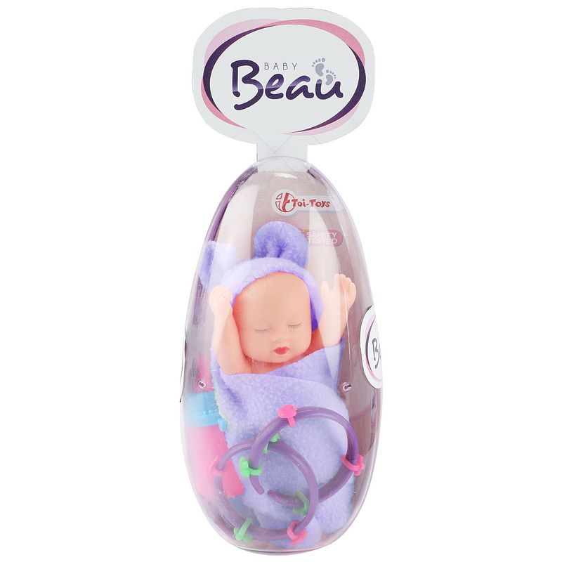 Foto van Toi-toys babypop egg meisjes 13 cm paars