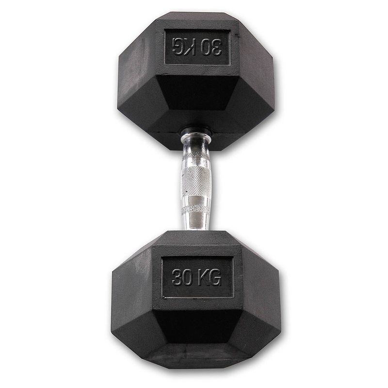 Foto van Body-solid hexagon dumbbell - rubber - 30 kg - per paar