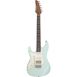 Foto van Ibanez az2204nwl prestige mint green linkshandige elektrische gitaar met koffer