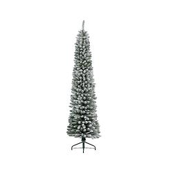 Foto van Everlands - kunstkerstboom pencil pine snowy h180 cm dia 45. cm extra smal groen/wit