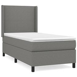 Foto van The living store boxspringbed pocketvering matras - 100x200x20 cm - donkergrijs