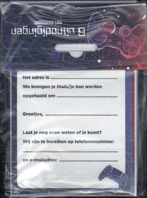 Foto van Game on - uitnodiging pk 945 - set van 6 - pakket (9789464325157)