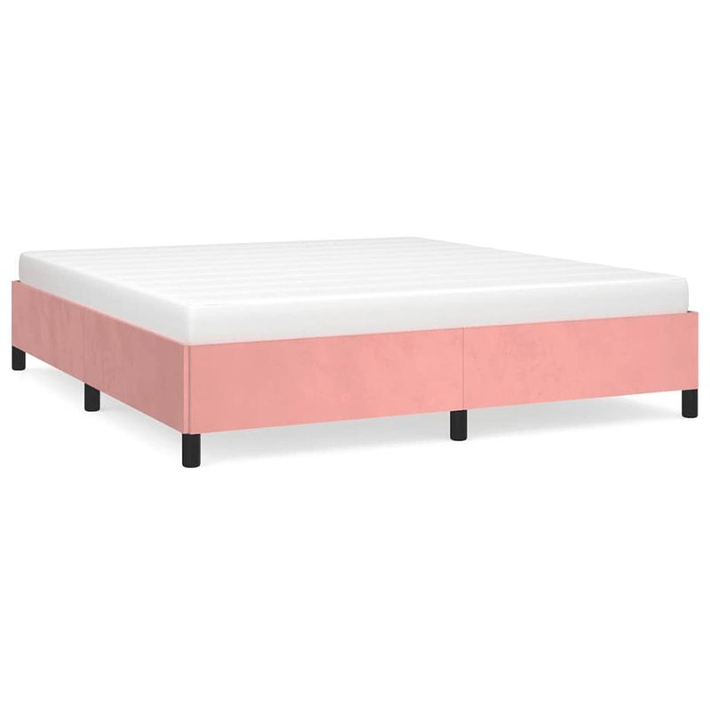 Foto van Vidaxl bedframe fluweel roze 160x200 cm