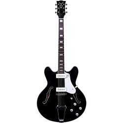 Foto van Vox bobcat v90 semi-hollow body semi-akoestische gitaar (zwart)