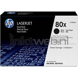 Foto van Hp 80x duo-pack zwart toner