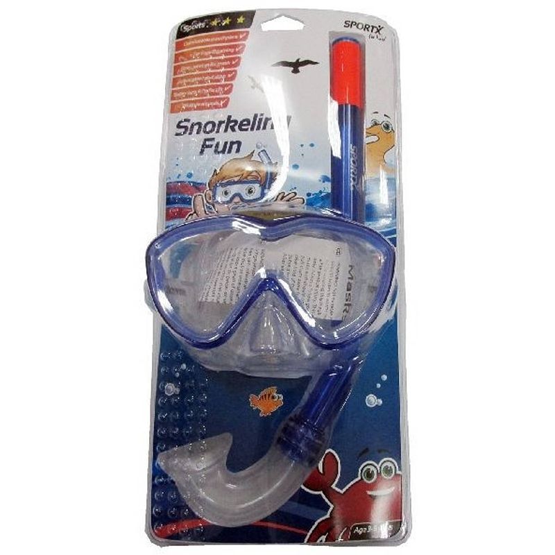 Foto van Sportx snorkelset sport kids blauw