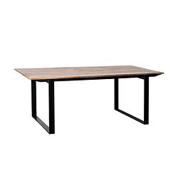 Foto van Livingfurn - eetkamertafel valdez - u poot - mango hout - 200 cm - bruin