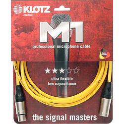 Foto van Klotz m1 k ge microfoonkabel 3p xlr f/m geel 10 meter