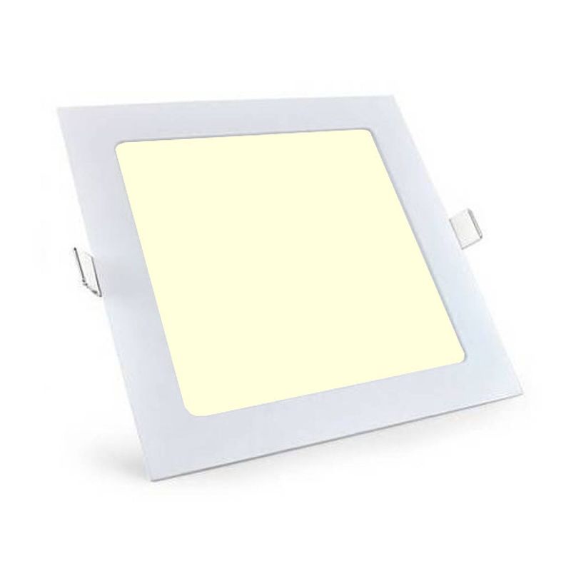 Foto van Led downlight slim pro - aigi - inbouw vierkant 12w - warm wit 3000k - mat wit - 165mm