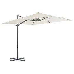 Foto van Vidaxl zweefparasol met stalen paal 250x250 cm zandkleurig