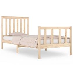 Foto van The living store bedframe grenenhout - 195.5 x 95.5 x 69.5 cm - rustiek karakter - montage vereist