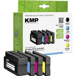 Foto van Kmp inkt vervangt hp 950xl, 951xl compatibel combipack zwart, cyaan, magenta, geel h100v 1722,4050