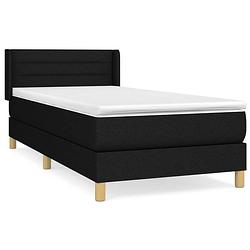 Foto van The living store bed - pocketvering - middelhard - 203x83x78/88 cm - zwart