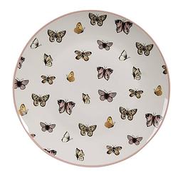 Foto van Clayre & eef ontbijtbord ø 20 cm wit roze porselein vlinders bord wit bord