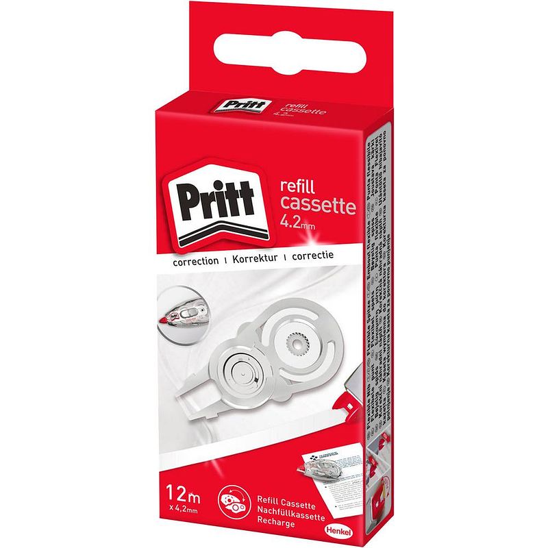 Foto van Pritt vulling voor correctieroller refill flex 4,2 mm x 12 m, in ophangdoosje