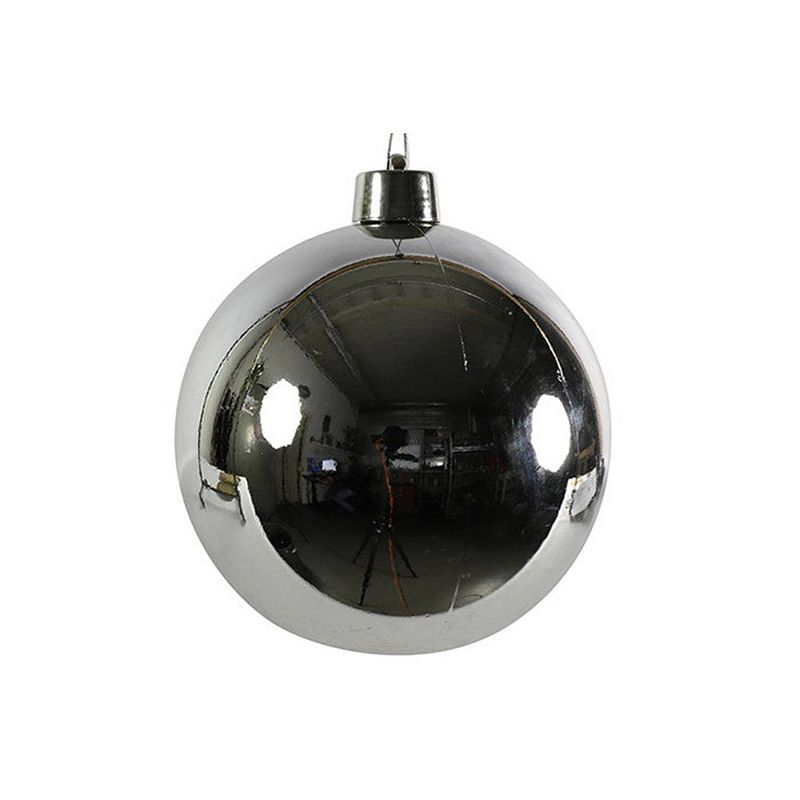 Foto van Cf label kerstbal ro maxi 20 cm zilver