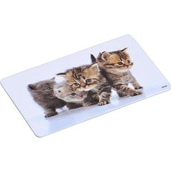Foto van 4x ontbijtbordjes/ontbijtplankjes set kitten print 14 x 24 cm - placemats