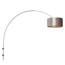 Foto van Steinhauer wandlamp sparkled light 8146st staal kap zilver velours