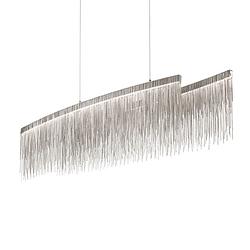 Foto van Moderne chroom hanglamp - ideal lux versus - metaal - led - 114,5 x 12 x 60 cm