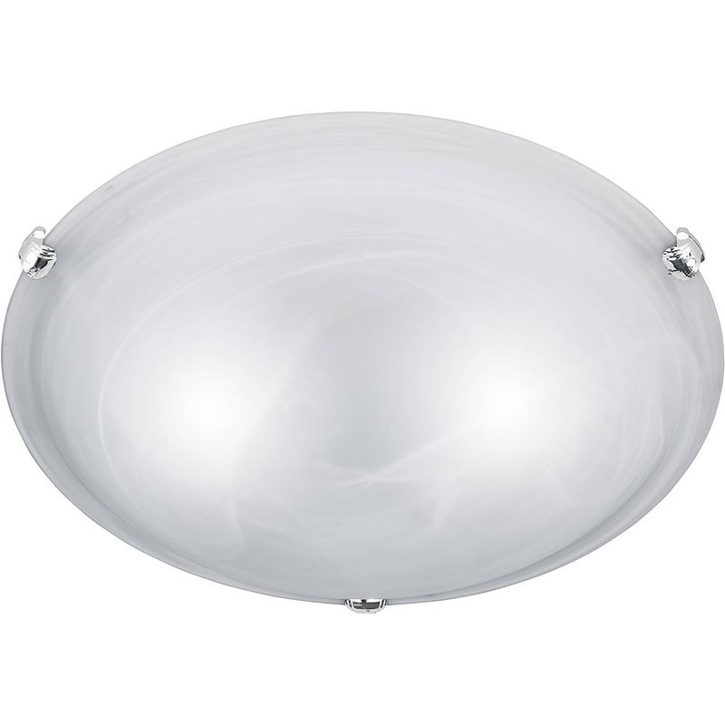 Foto van Led plafondlamp - plafondverlichting - trion adirona xl - e27 fitting - rond - mat nikkel - aluminium