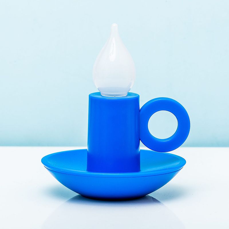 Foto van Oplaadbaar kandelaar lampje - blauw