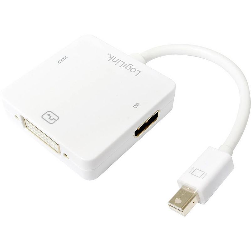 Foto van Logilink cv0045a adapter [1x mini-displayport stekker - 1x dvi-bus 24+5-polig, hdmi-bus] wit 15.00 cm