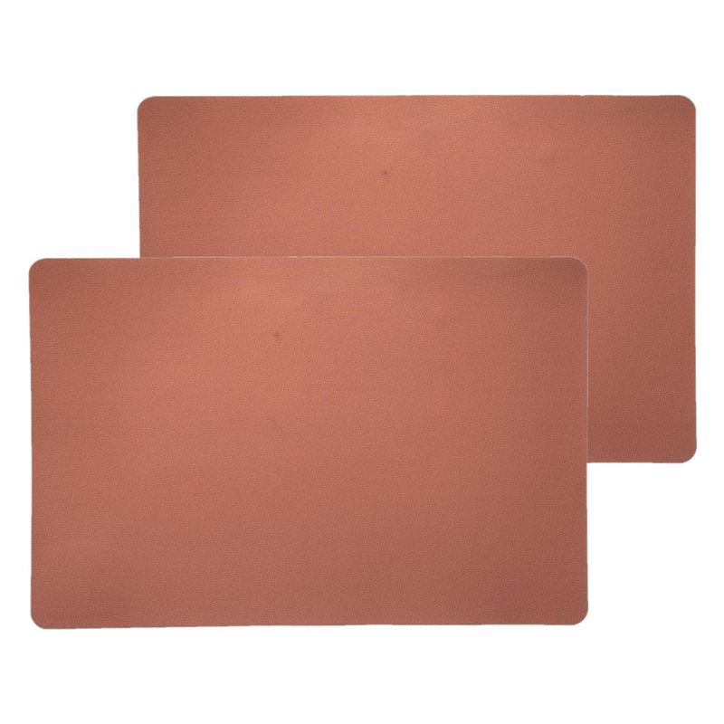 Foto van Set van 4x stuks placemats pu-leer/ leer look bruin 45 x 30 cm - placemats