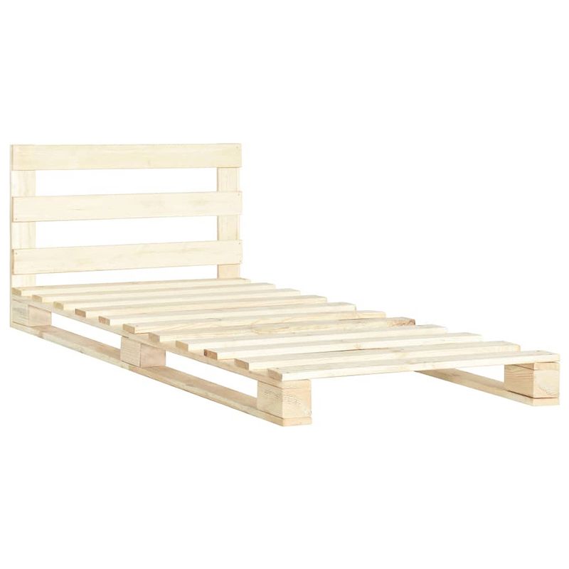 Foto van The living store pallet bedframe - massief grenenhout - 200 x 90 x 65 cm - naturel