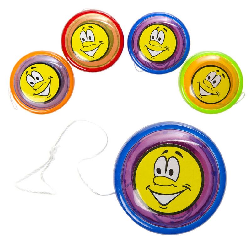 Foto van Decopatent® uitdeelcadeaus 36 stuks vrolijke smiley yoyo's - jojo's -