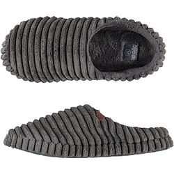 Foto van Heren instap slippers/pantoffels ribstof grijs maat 41-42 - sloffen - volwassenen