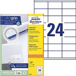 Foto van Avery zweckform 3422 universele etiketten ft 70 x 35 mm (b x h), 2.400 etiketten, wit