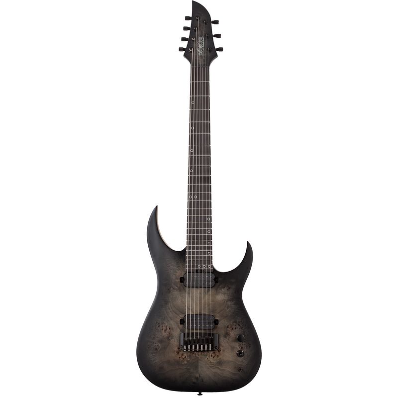 Foto van Schecter keith merrow km-7 mk-iii artist trans black burst 7-snarige elektrische gitaar