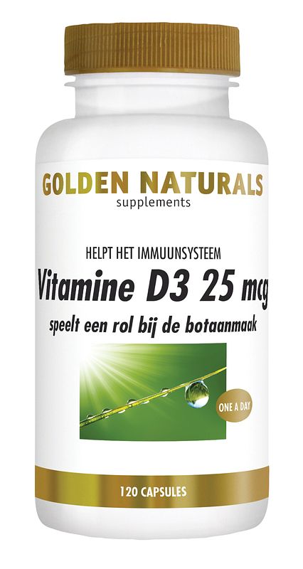 Foto van Golden naturals vitamine d3 25mcg capsules