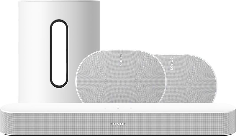 Foto van Sonos beam gen2 wit + era 300 + sub mini wit