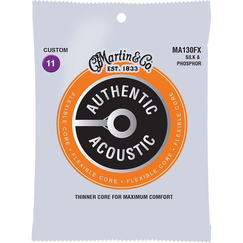 Foto van Martin strings ma130fx flexible core silk & phosphor 11-47