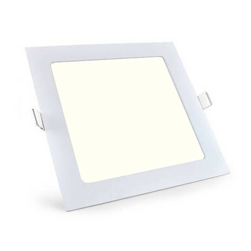 Foto van Led downlight slim pro - aigi - inbouw vierkant 18w - natuurlijk wit 4000k - mat wit - 220mm