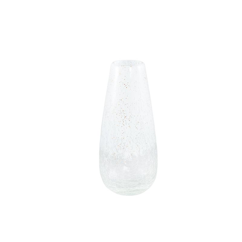 Foto van Ptmd ridda white glass vase clear level round s