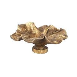 Foto van Ptmd meryla gold poly flower bowl wavy leaf shape