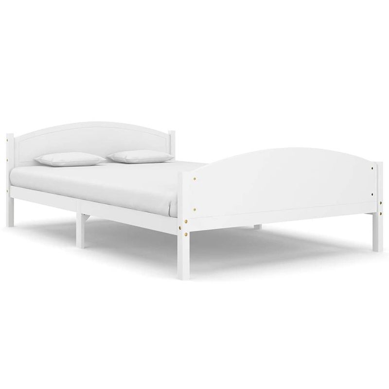 Foto van Vidaxl bedframe massief grenenhout wit 140x200 cm