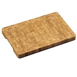 Foto van Professionele fsc® houten bamboe snijplank verzonken handgrepen