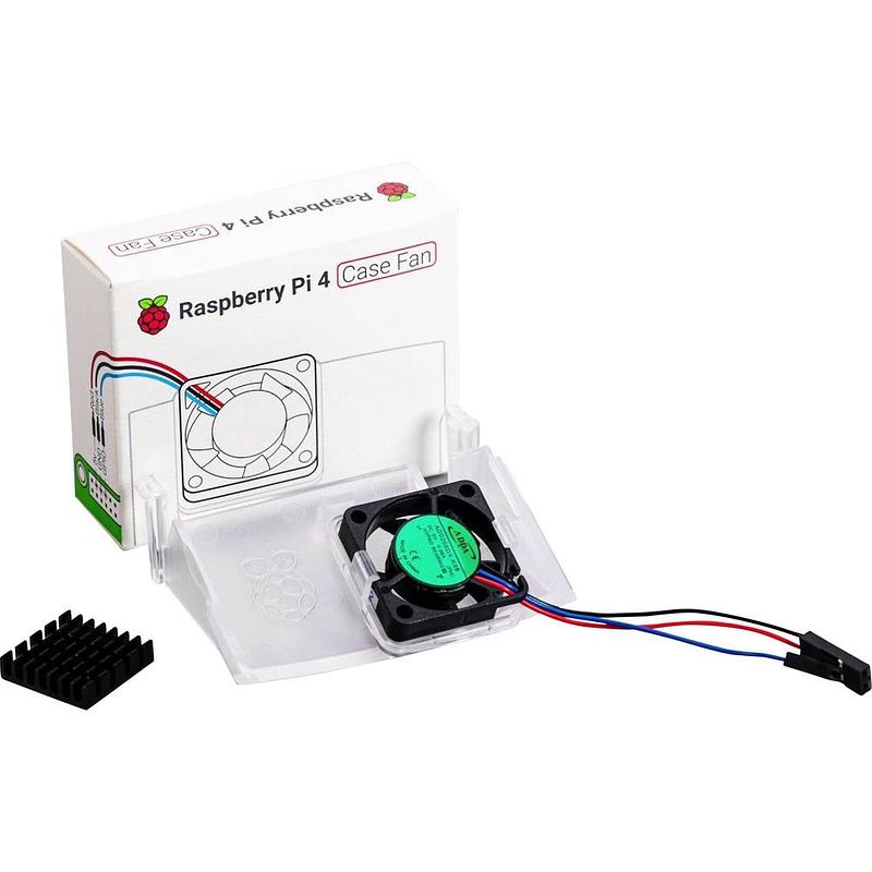 Foto van Raspberry pi® rb-case-fan actieve ventilator geschikt voor serie: raspberry pi wit