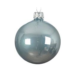 Foto van Kerstbal glas d6 cm mistig blauw 6st kerst